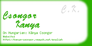csongor kanya business card